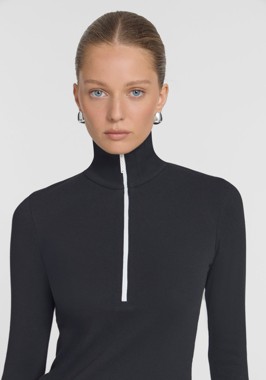 summit rib turtleneck - black