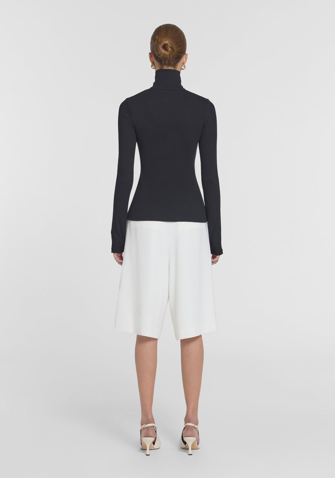 summit rib turtleneck - black