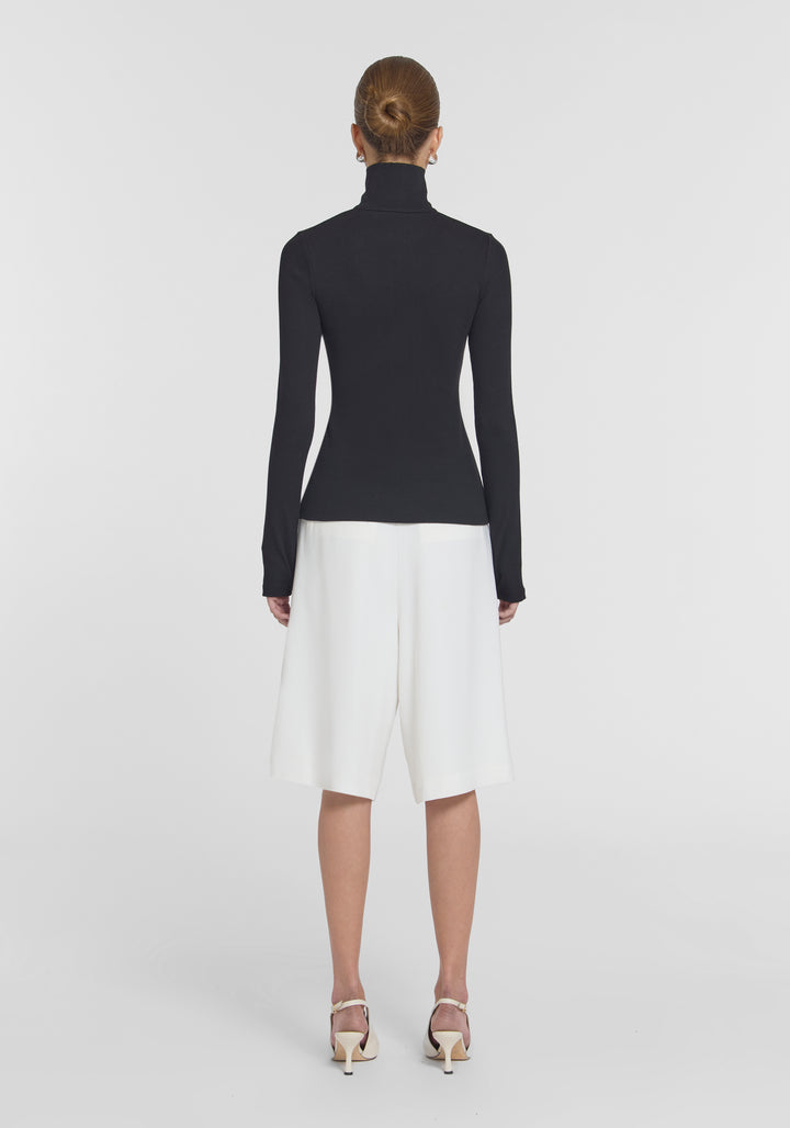 summit rib turtleneck - black