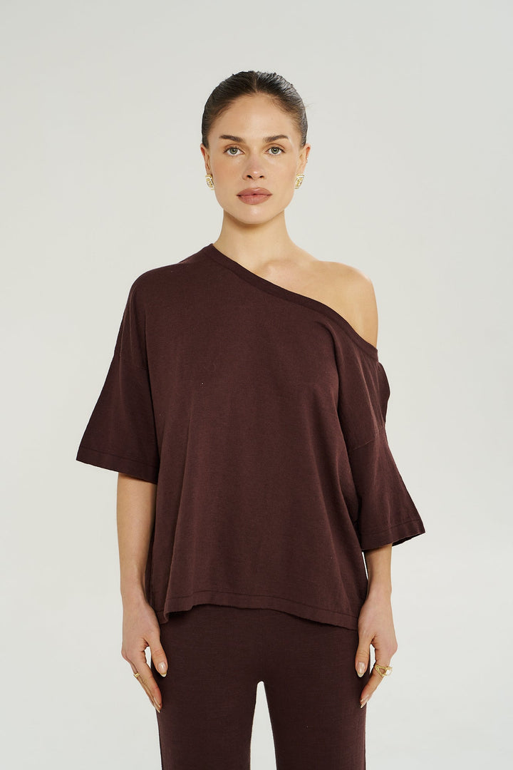 KNIT TEE - CHOCOLATE