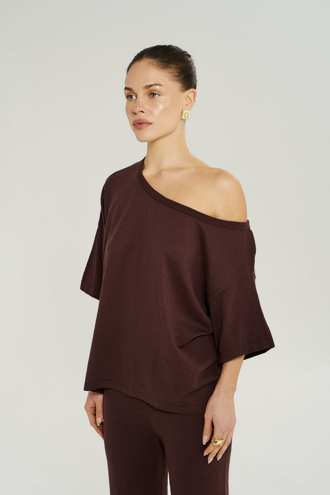 KNIT TEE - CHOCOLATE