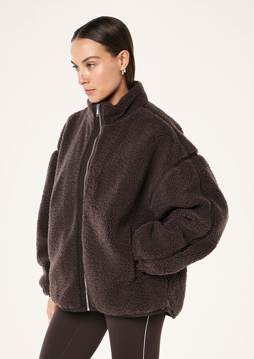SURGE TEDDY JACKET - COFFEE
