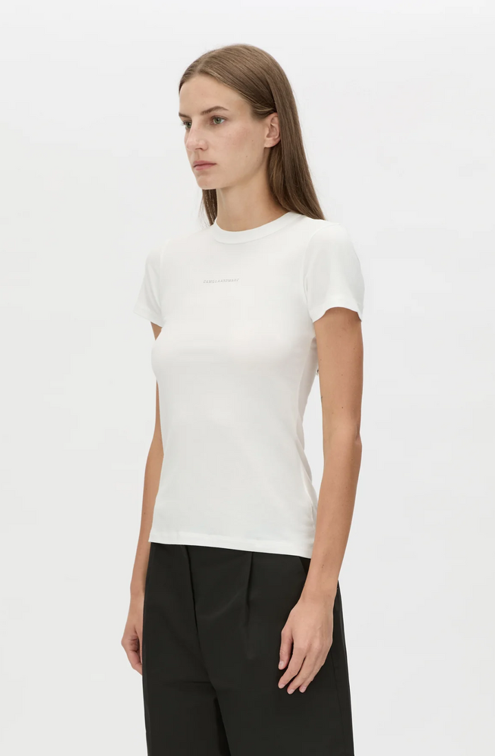 Suvero Slim Fit Logo Tee - Soft White