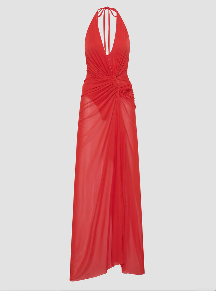 XANTHI V NECK MAXI DRESS - FLAME
