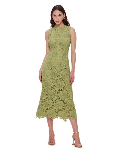 Sienna Lace Midi Dress - Olive