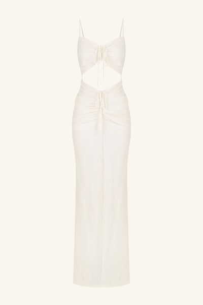 Beau Drawstring Maxi Dress - Ivory