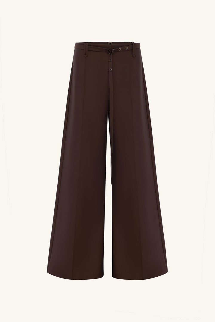 asher button wide leg pant - ristretto