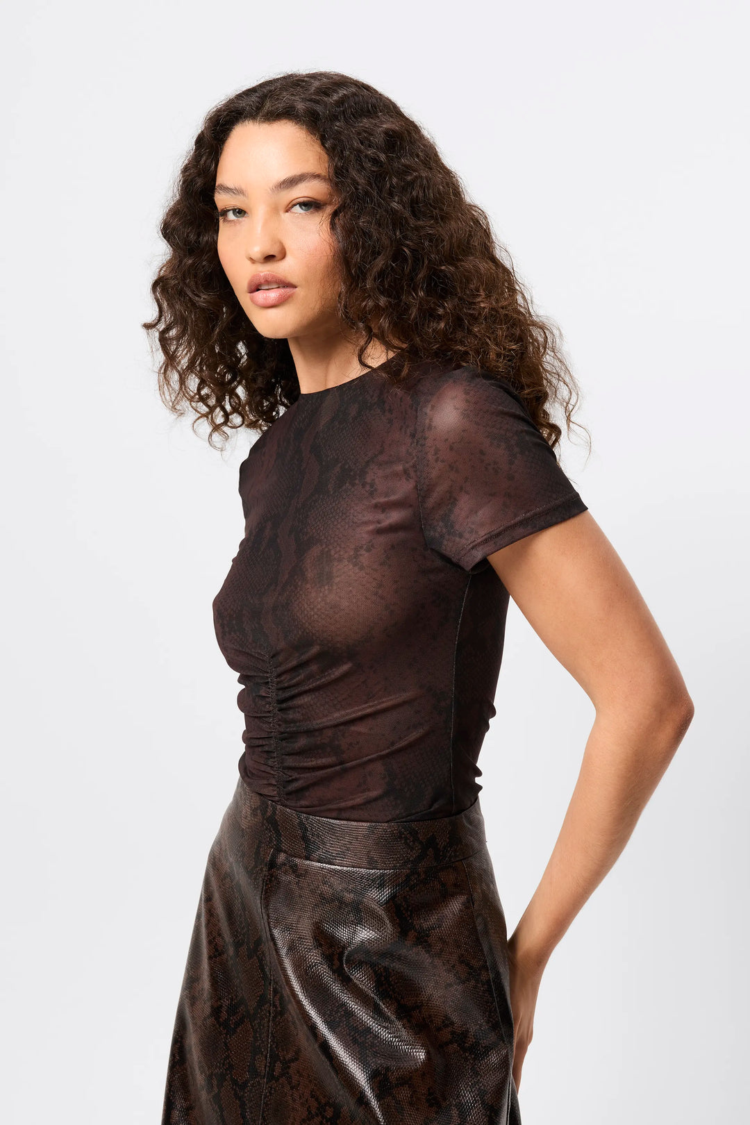 Siren Short Sleeve Top - Snake Print