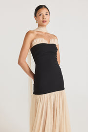 Beverly Gown - Black / Champagne Beige