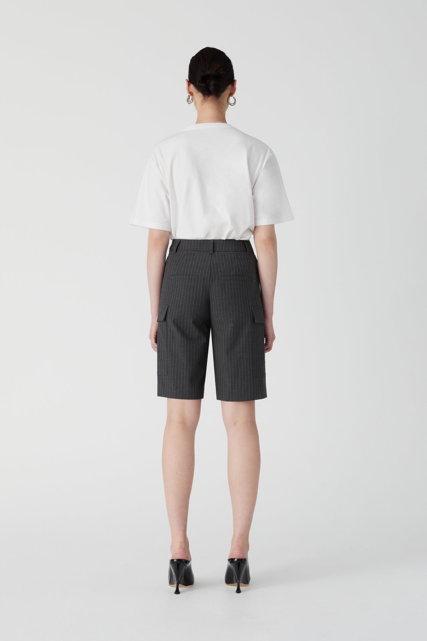 Akio Shorts - Charcoal Pinstripe