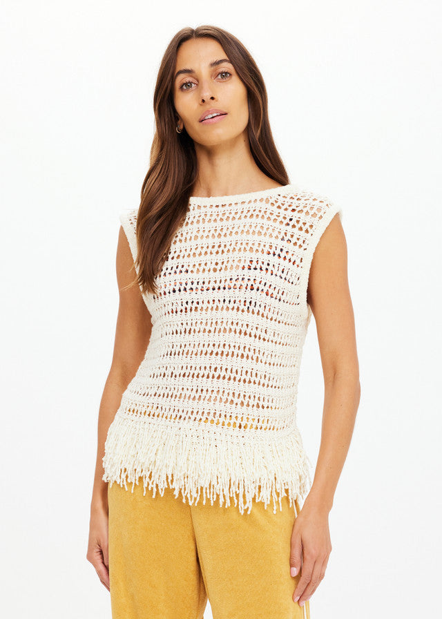 KAMALI KNIT FRINGE TOP