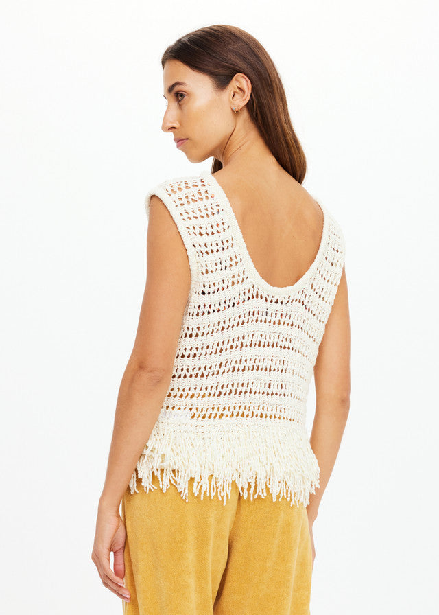 KAMALI KNIT FRINGE TOP