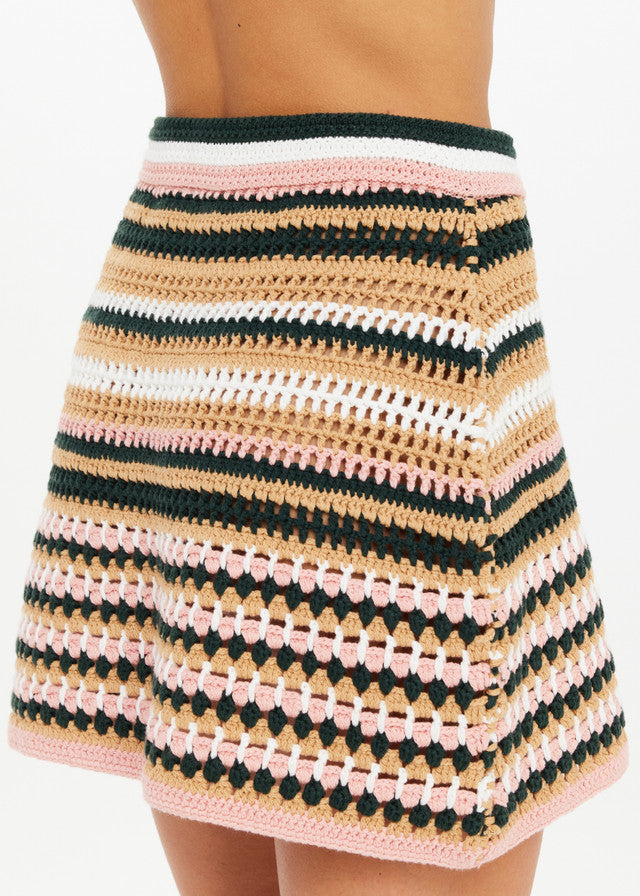 Bohemia Crochket Mini Skirt - Stripe