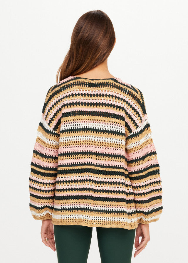 Bohemia Mari Crochet Jacket - Stripe