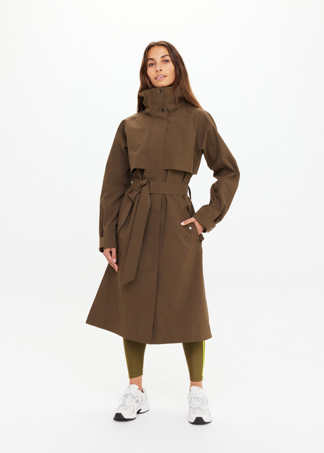James Hooded Trench Coat - Olive