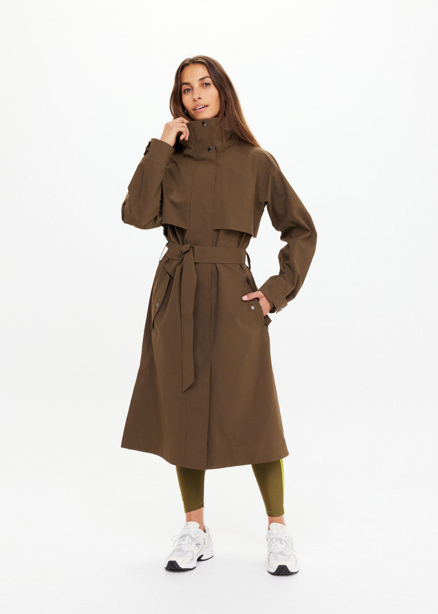 James Hooded Trench Coat - Olive