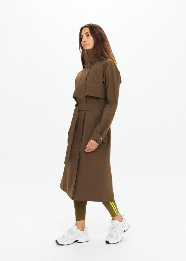 James Hooded Trench Coat - Olive