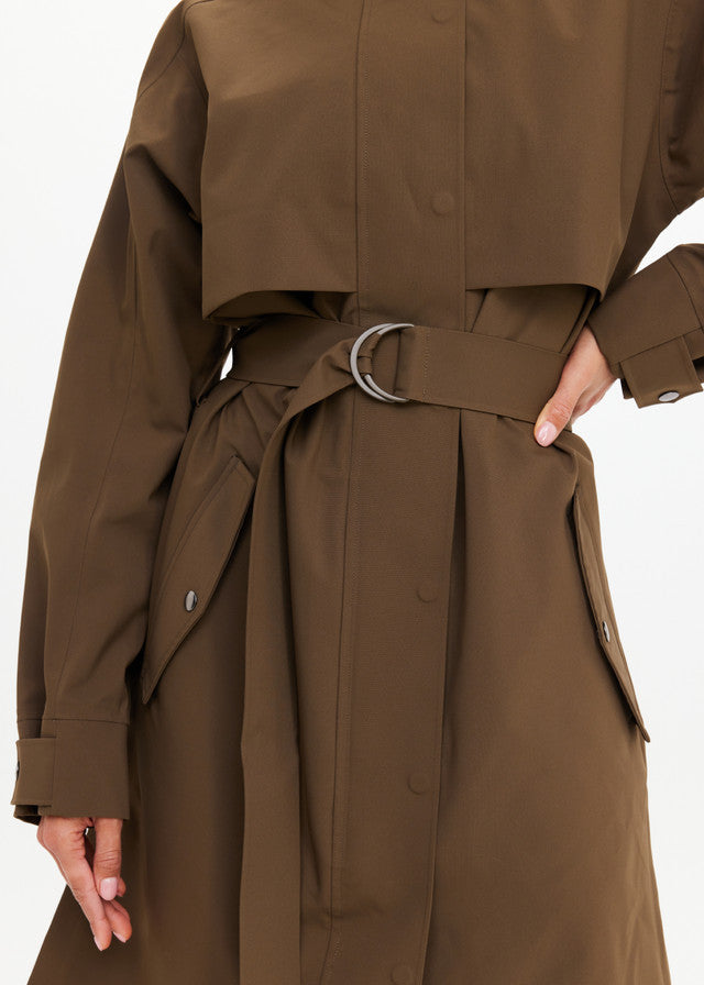 James Hooded Trench Coat - Olive