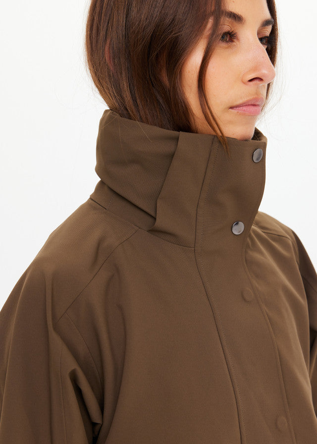 James Hooded Trench Coat - Olive