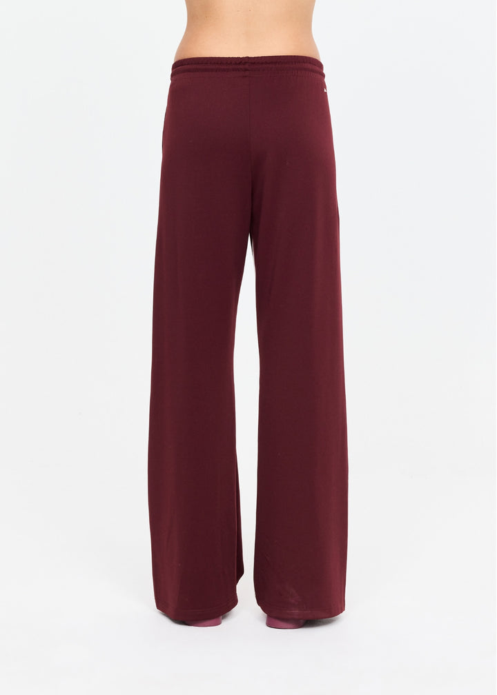Marine Panelled Wide Leg Pant - Bordeaux