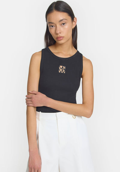 V & W Cut Out Tank - Black