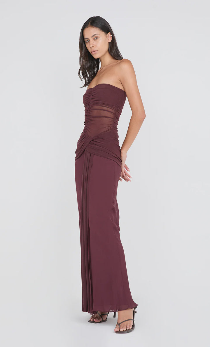Noemi Strapless Dress - Plum