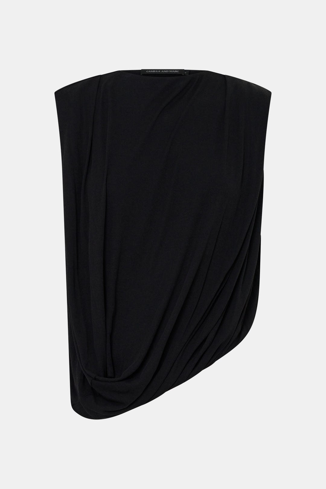 Siona Sleeveless Drape Top - Black