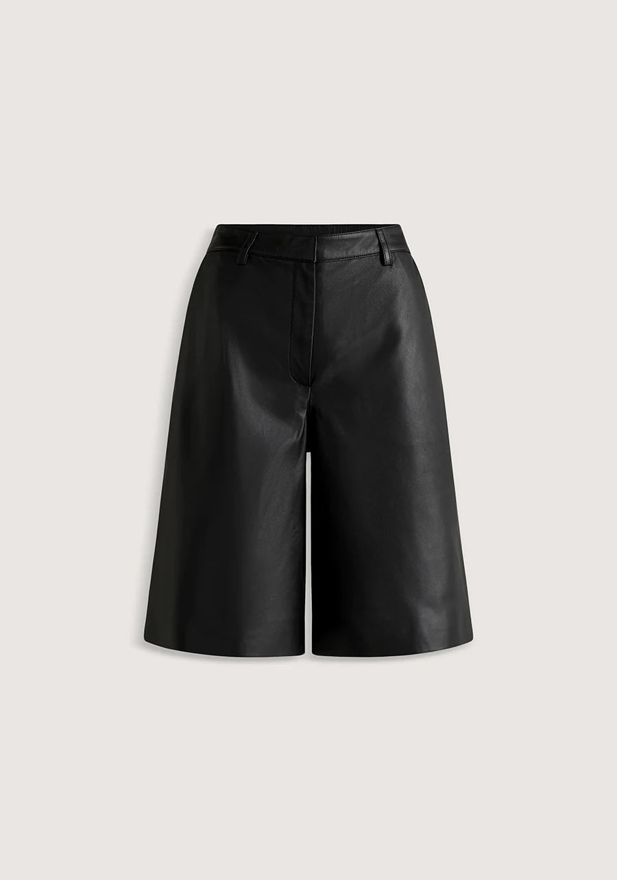 Delinquent Leather Short - Black