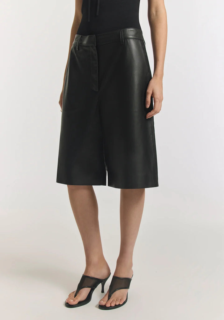 Delinquent Leather Short - Black