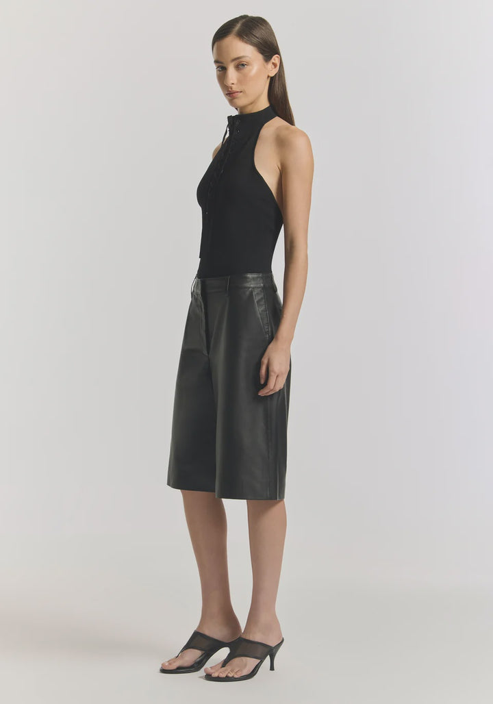 Delinquent Leather Short - Black
