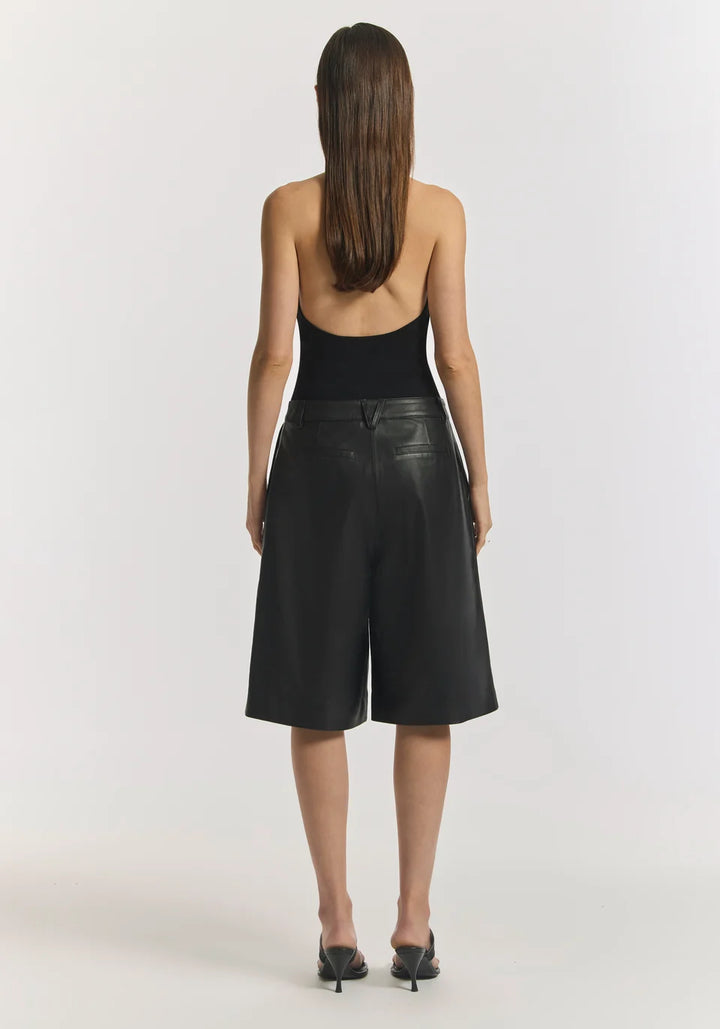 Delinquent Leather Short - Black