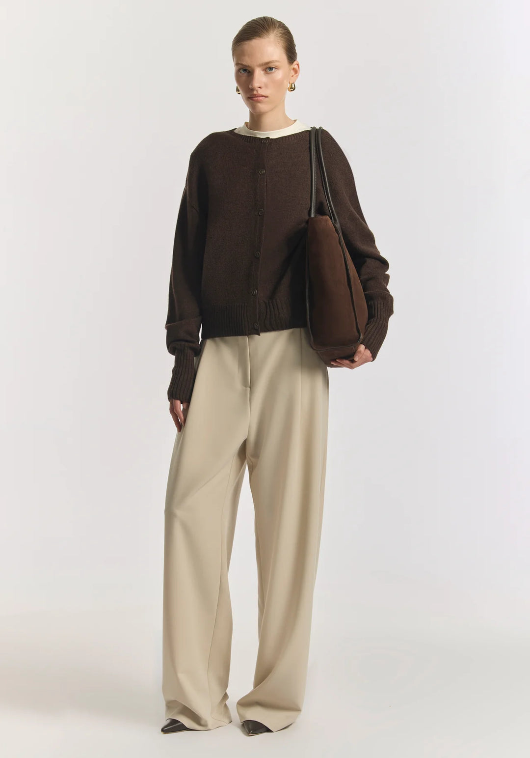 HART MERINO CARDIGAN - CHOCOLATE