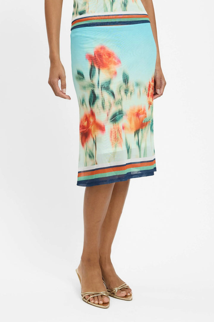 MIDI SKIRT MESH BABY BLUE