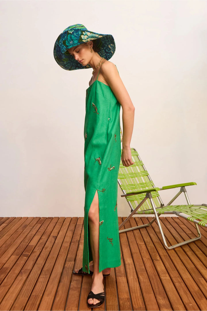 wanda embroidered midi dress