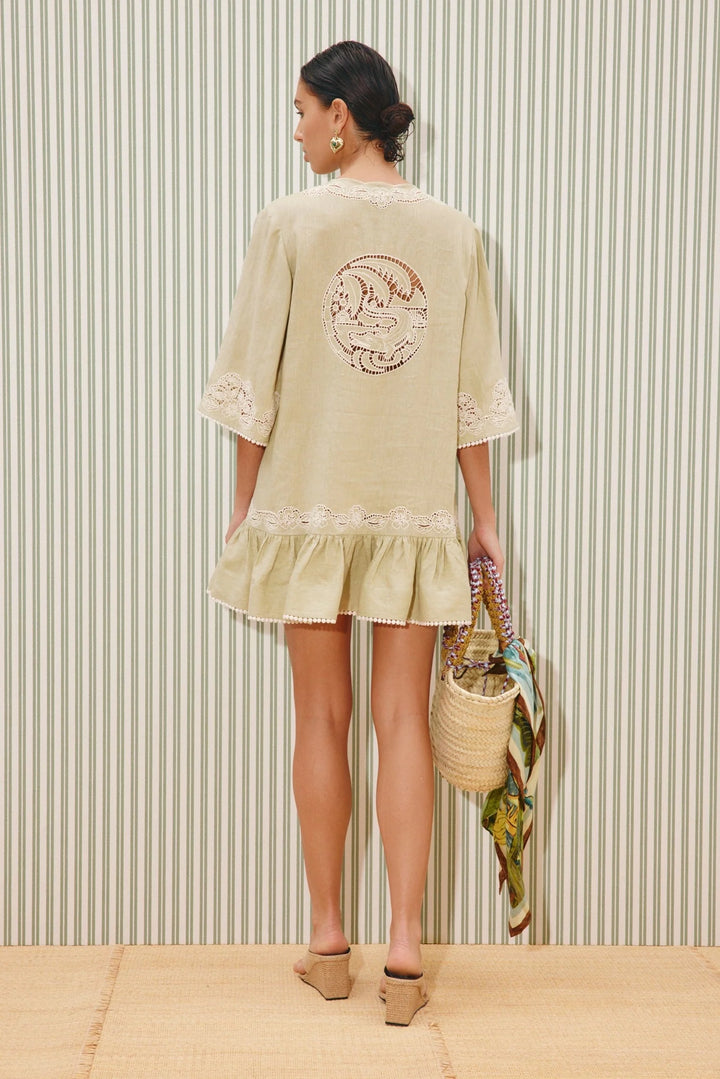 Louie Embroidered Mini Dress