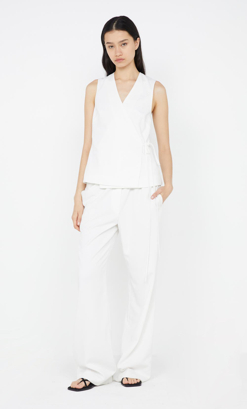 NINAH TIE VEST - white