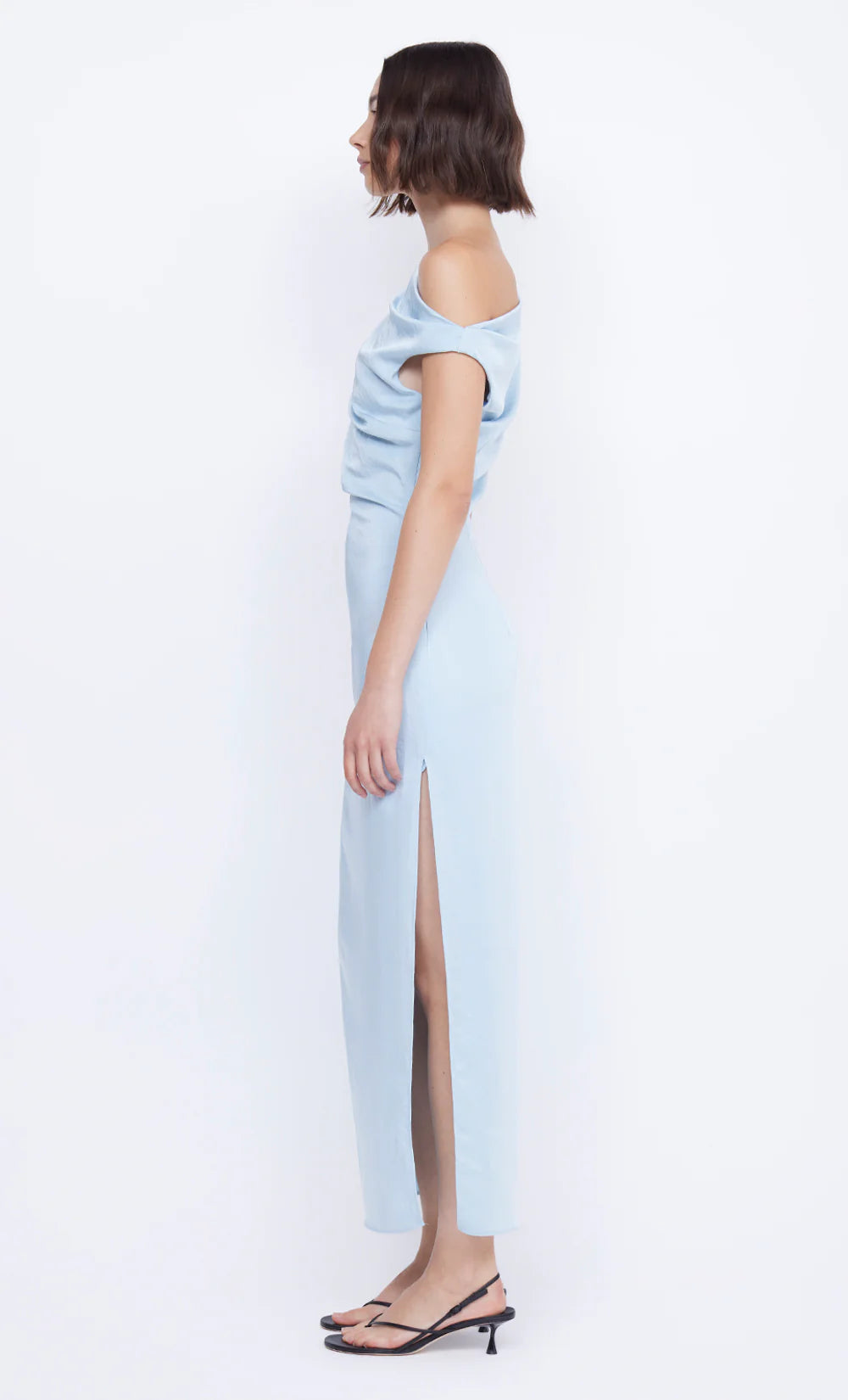 Rochelle Asym Midi Dress - Dolphin Blue