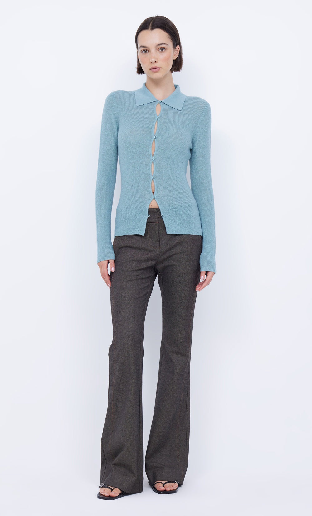 Rodeo Keyhole Cardigan - Aqua