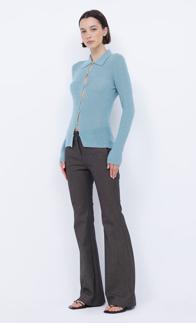 Rodeo Keyhole Cardigan - Aqua