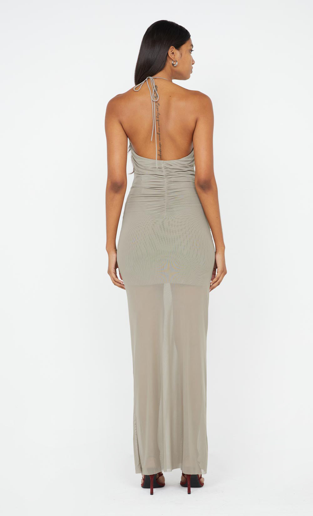 Sania Halter Dress - Taupe