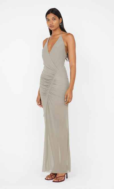 Sania Halter Dress - Taupe