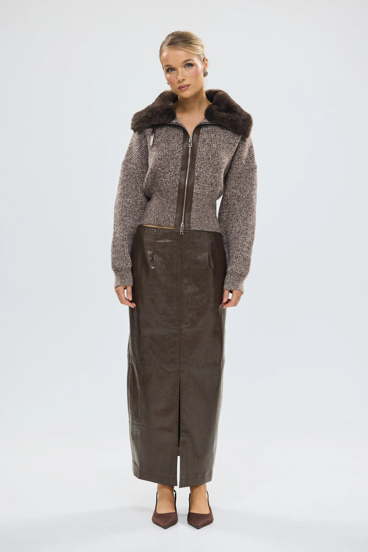 Ruby Wool Cardigan - Chooclate