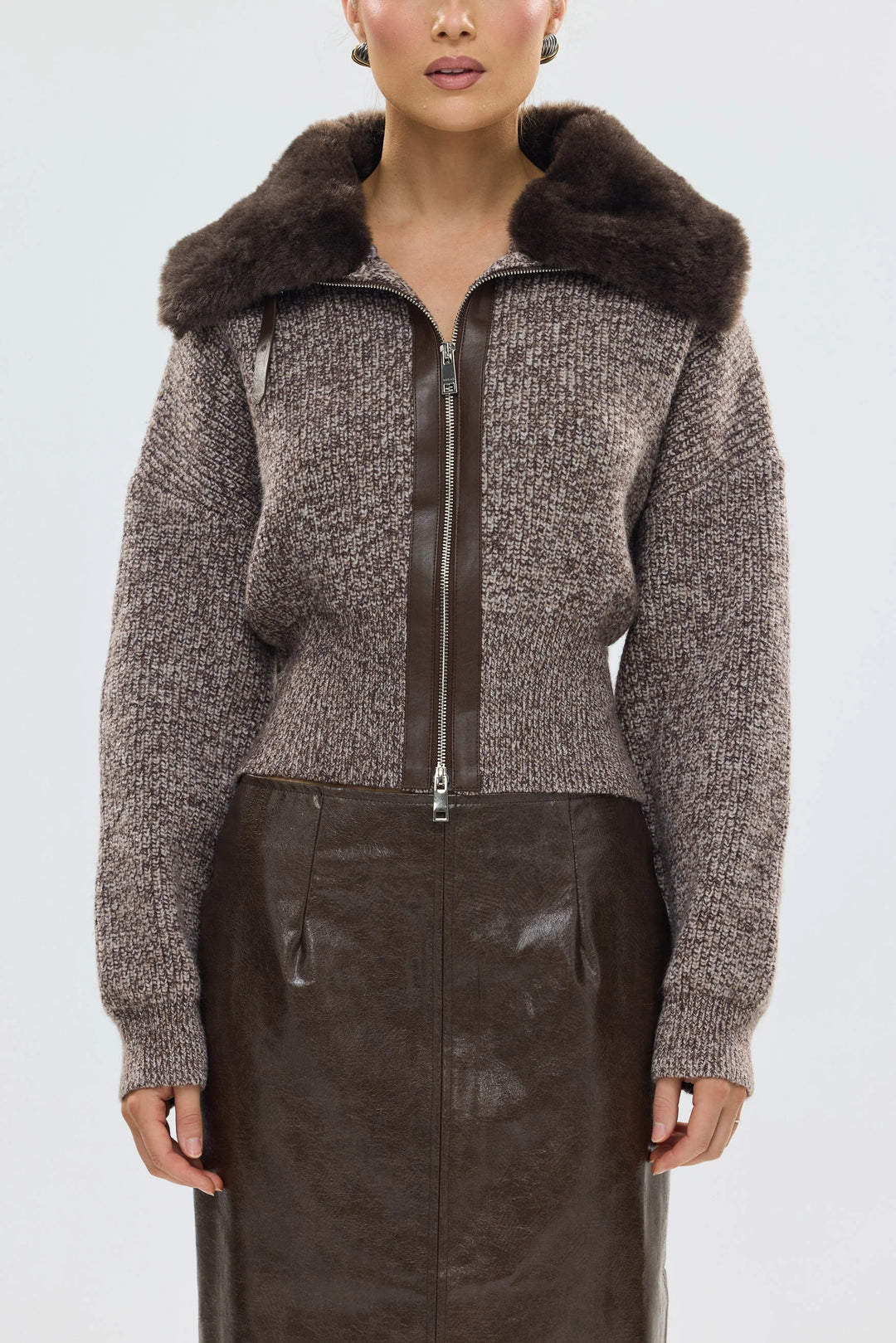 Ruby Wool Cardigan - Chooclate
