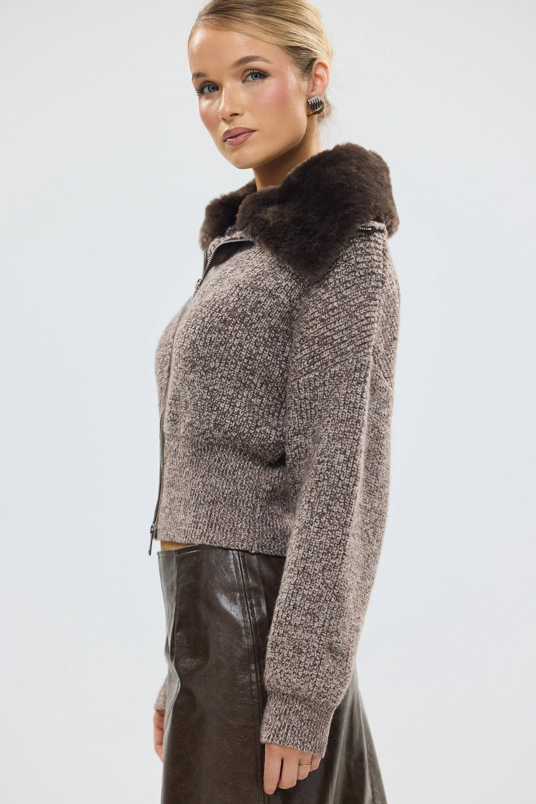 Ruby Wool Cardigan - Chooclate