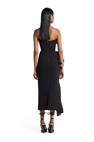 Waller Drape Pleat Dress - Black/ Slate Pleate