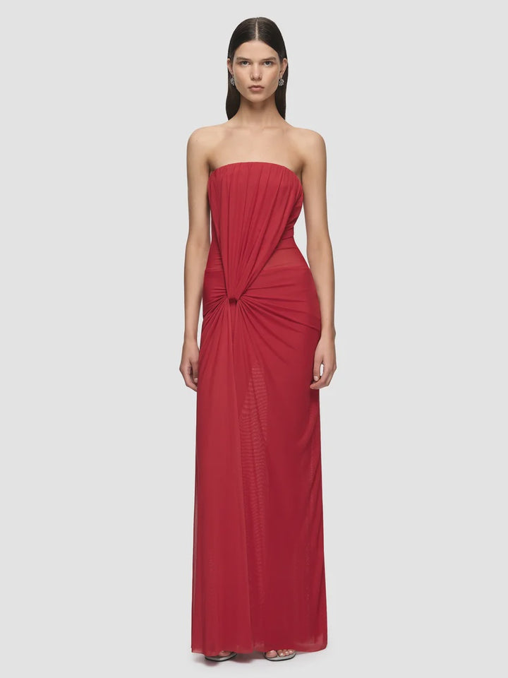 ISORA STRAPLESS MAXI DRESS - RUBY RED