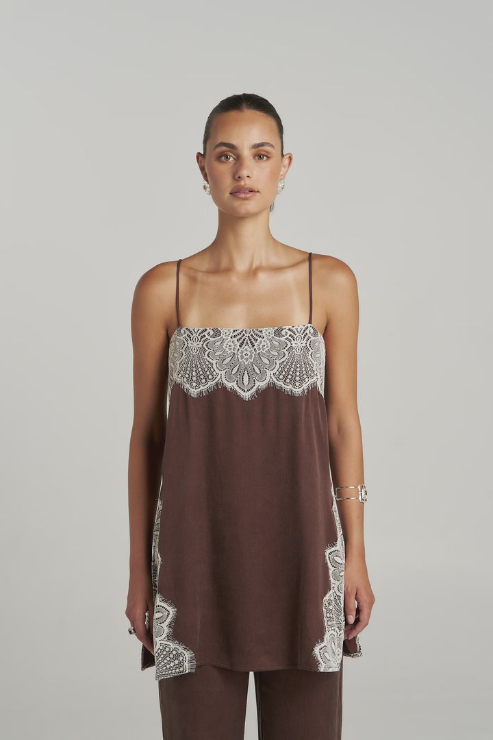 FLORENCE SHIFT TOP - ESPRESSO