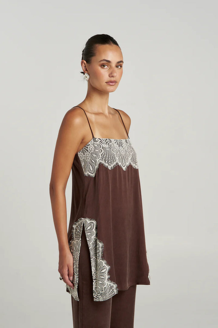 FLORENCE SHIFT TOP - ESPRESSO