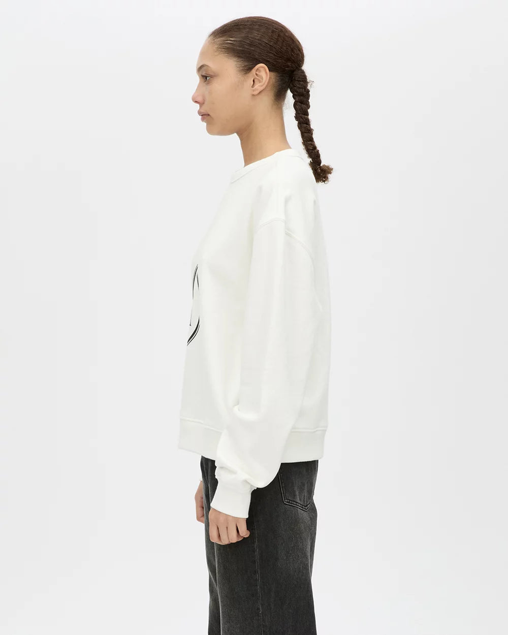 BONNIE LARGE GRAPHIC SWEATER -  WHITE