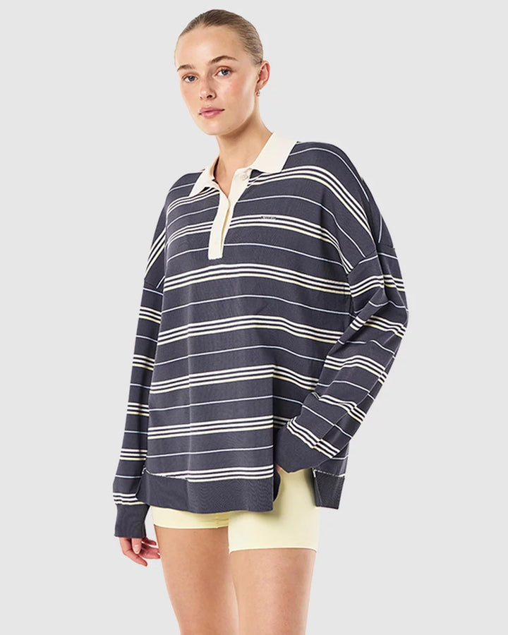 Strata Rugby Knit - Marine Blue Stripe Blud